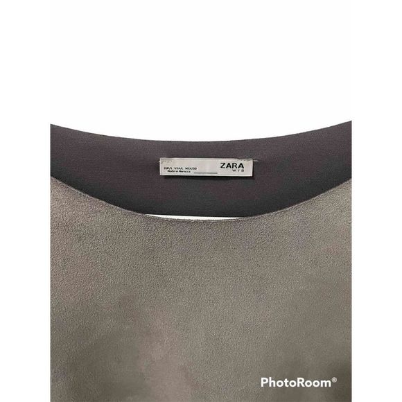 Zara | Suede Faux Fur Cuff Top | Sz L - Picture 3 of 5